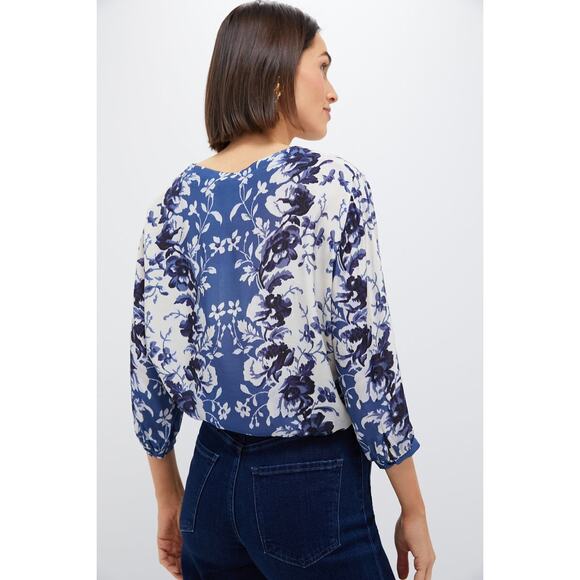 TUCKERNUCK Indigo Reflection Kennedi Tie Blouse Size M NWT - Picture 2 of 8